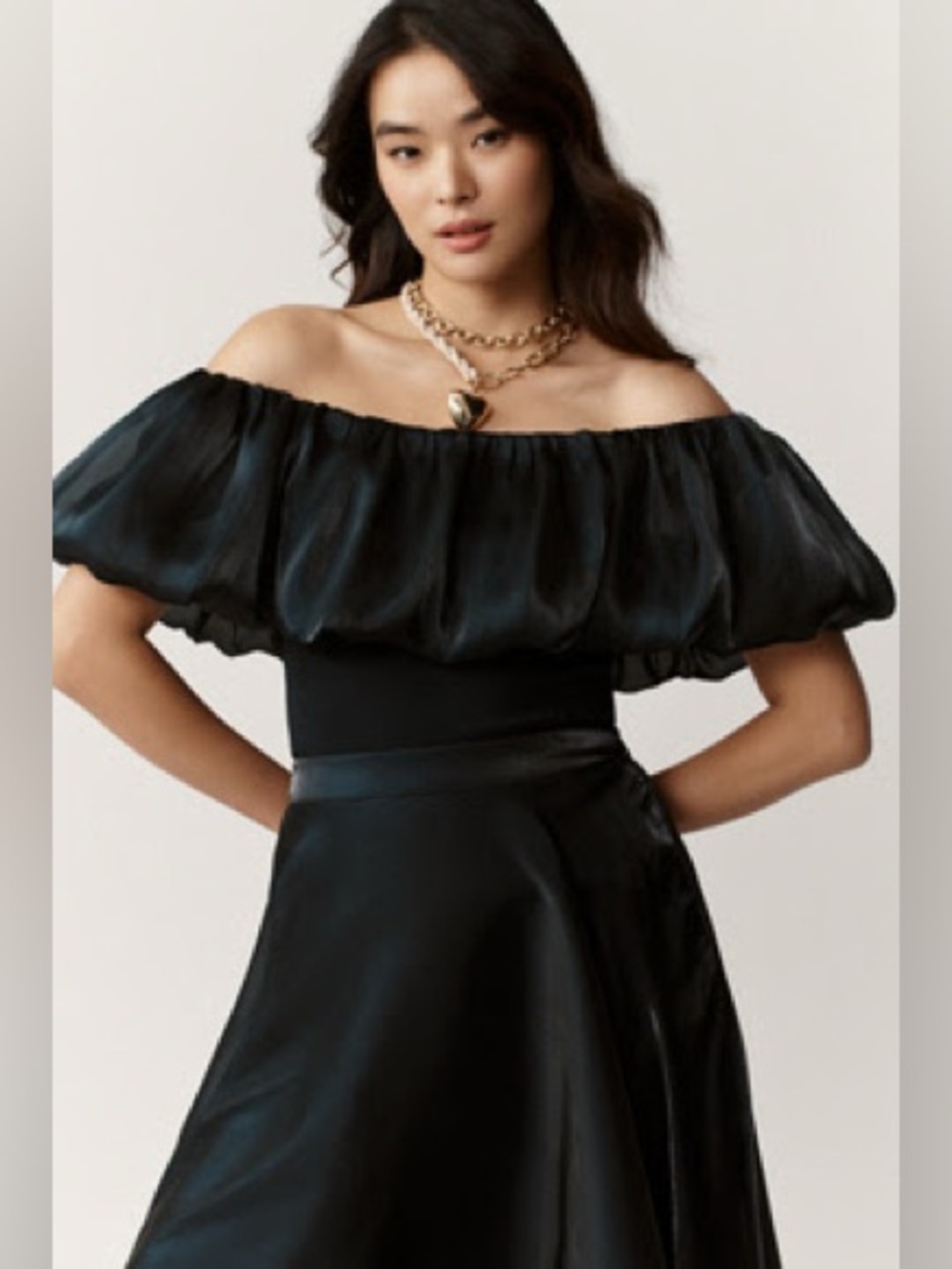 NWT ANTHROPOLOGIE Off-Shoulder Bubble Blouse M - Picture 4 of 10